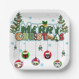 Platos de Papel Feliz Navidad