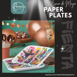 Platos de Papel Fiesta Square Cinco de Mayo