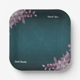 Platos de papel florales elegantes editables