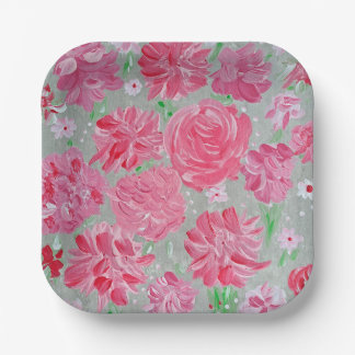 Platos de papel floreales Amor en Flor