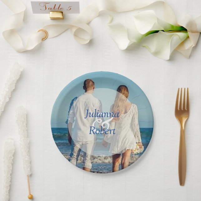 Platos de papel fotográfico (Boda)