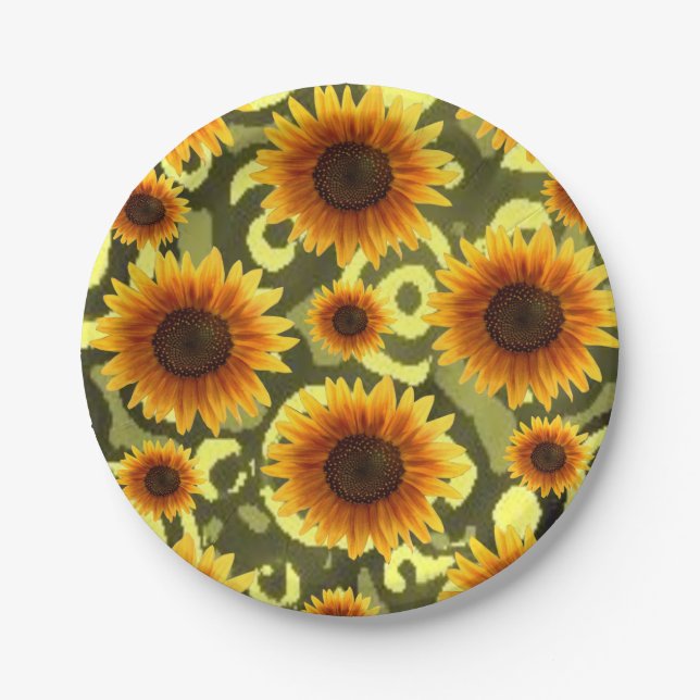Platos de papel Girasoles (Anverso)
