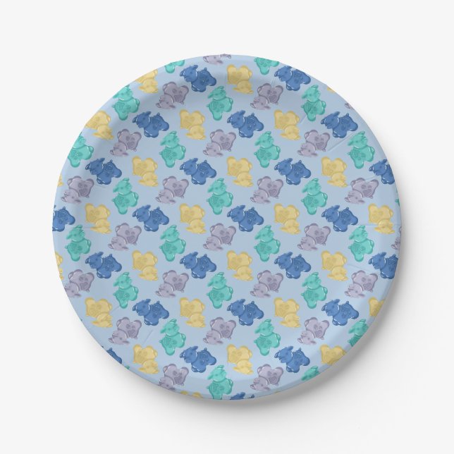 Platos de papel Gummy Cows Glacial Berry Blue (Anverso)