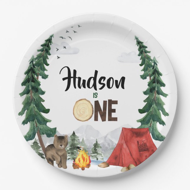 Platos de papel Happy Camper (Anverso)