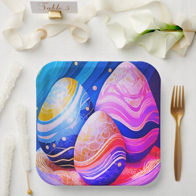 Platos de papel hermosos de Pascua (Boda)