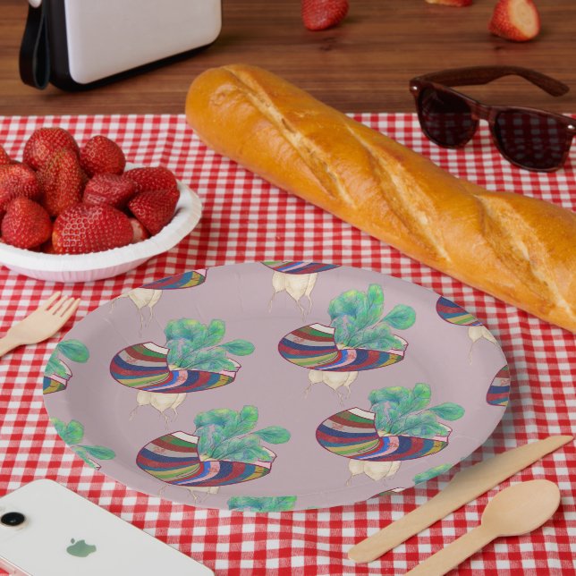 Platos de Papel Ilustrados Coloridos (Picnic)