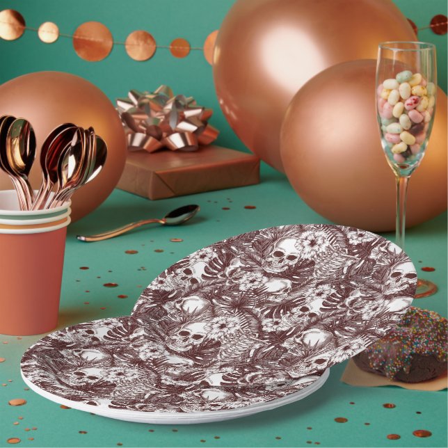 Platos de Papel Jungle Skulls (Multi)