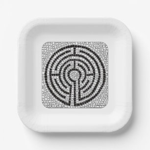 Platos de Papel LABYRINTH VII de 7" Cuadrado - Bla
