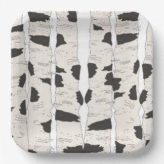Platos de papel Los abedules