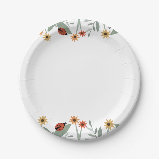 Platos de Papel Love Bug Baby Shower (Anverso)