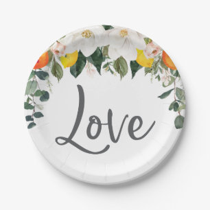 Platos de papel Love Magnolia Citrus
