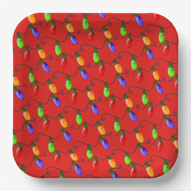 Platos de Papel Luces de Navidad (Anverso)
