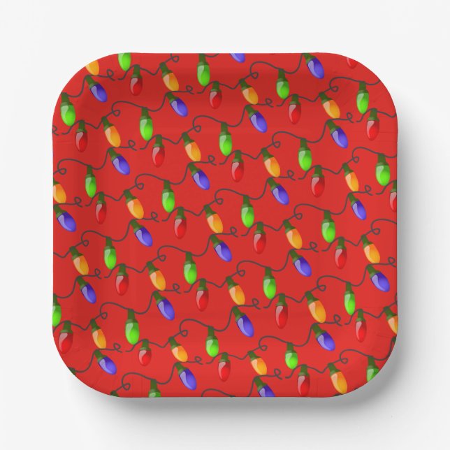 Platos de Papel Luces de Navidad (Anverso)