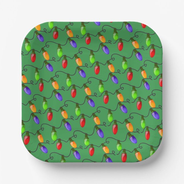 Platos de Papel Luces de Navidad (Anverso)