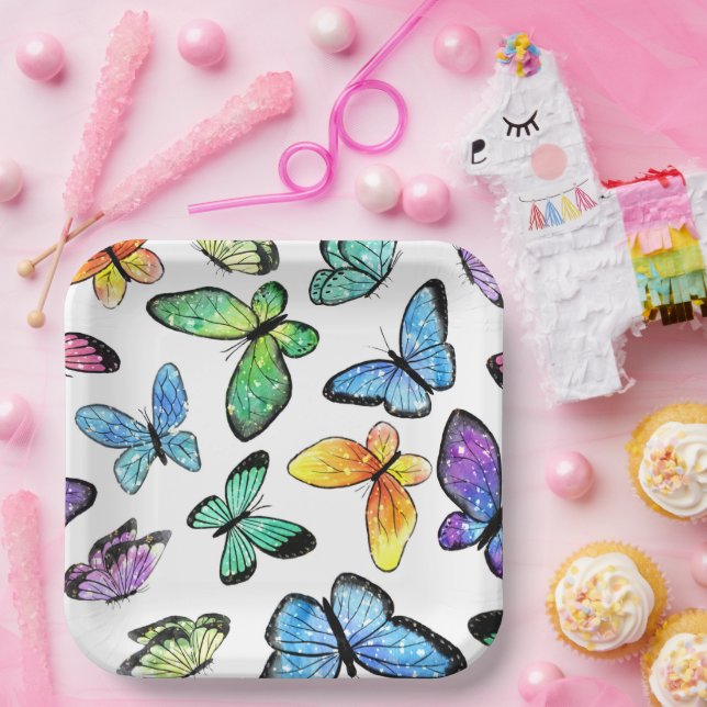 Platos de Papel Mariposa - Suministros Personaliza (Fiesta)