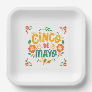 Platos de papel mexicanos del Cinco de Mayo