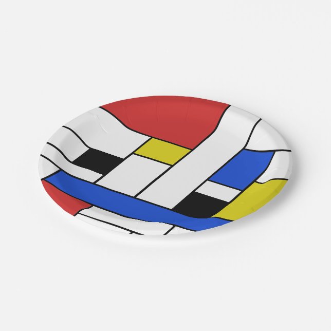 Platos de papel Mondrian Lines 7" (Angular)