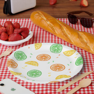 Platos de papel motivos cítricos