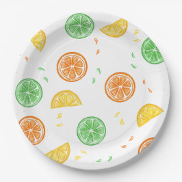 Platos de papel motivos cítricos