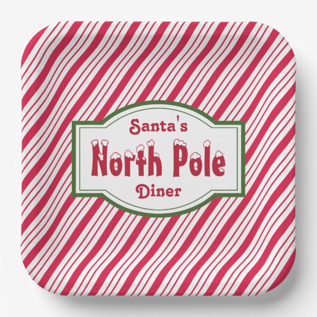 Platos de papel Navidad Polo Norte (Anverso)