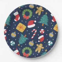 Platos de Papel Navideños Jolly Jumble