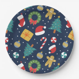 Platos de Papel Navideños Jolly Jumble