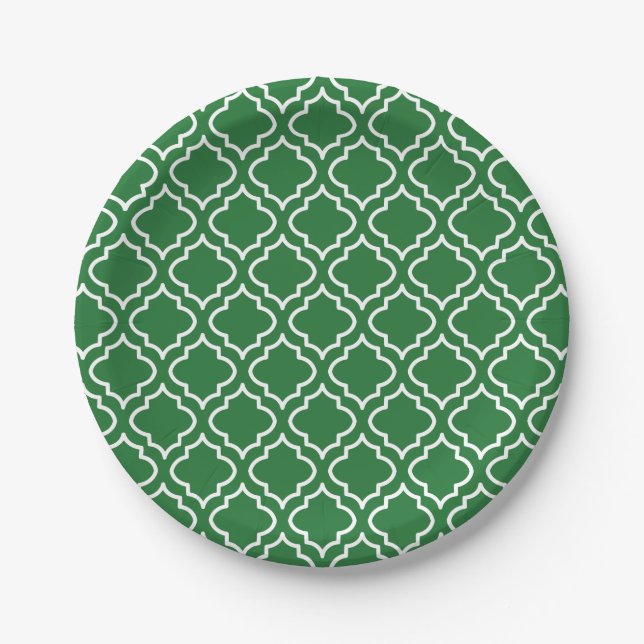 Platos de Papel Navideños Verdes (Anverso)