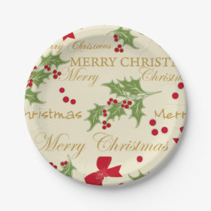 Platos de papel navideños vintage lindos