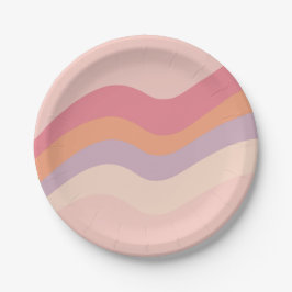 Platos de papel ondulados rosados con vibraciones 