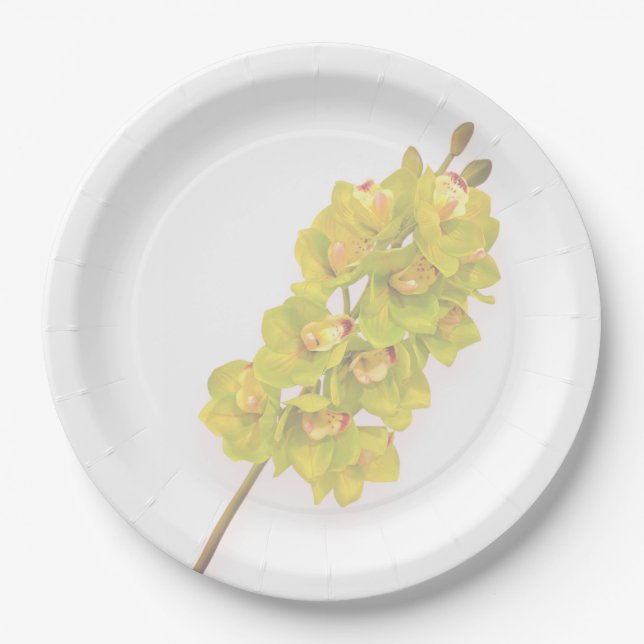Platos de papel orquídea verde (Anverso)