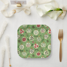 Platos de papel para adorno de Navidad dibujados a
