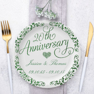 Platos de papel para aniversario de bodas de esmer