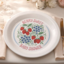 Platos de papel para Baby Shower Berry Sweet | Fre