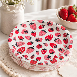 Platos de papel para baby shower Berry Sweet fresa