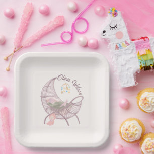 Platos de papel para Baby Shower Boho Baby Girl