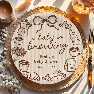 Platos de papel para baby shower Café que está pre