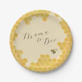 Platos de Papel para Baby Shower de Abeja de Miel
