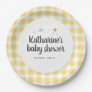 Platos de papel para Baby Shower de Abejorro
