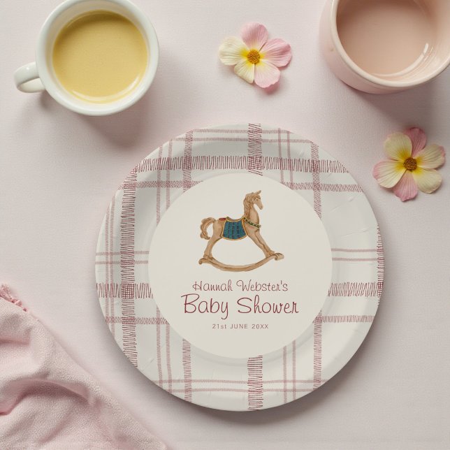 Platos de papel para baby shower de caballo mecedo (Subido por el creador)