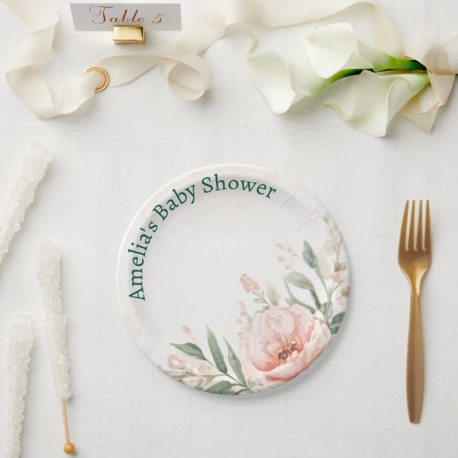 Platos de papel para baby shower de conejito (Boda)