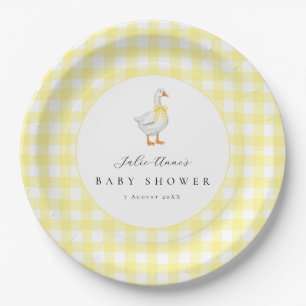 Platos de papel para baby shower de cuadros de gan