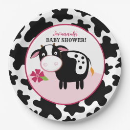 Platos de papel para baby shower de granja de niña