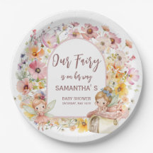 Platos de papel para baby shower de Hada Soñadora