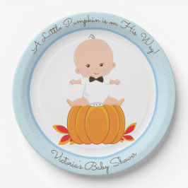 Platos de papel para baby shower de niño con calab