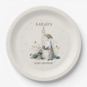 Platos de papel para baby shower de nutria del bos