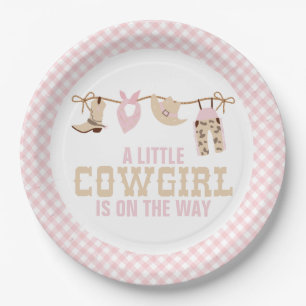 Platos de papel para baby shower de vaquera occide