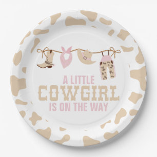 Platos de papel para baby shower de vaquera occide