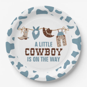 Platos de papel para baby shower de vaquero occide
