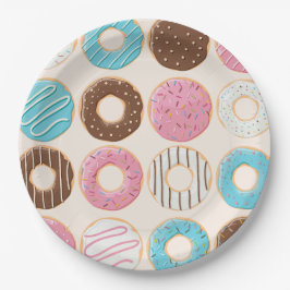 Platos de Papel para Baby Shower Donuts Felicidad