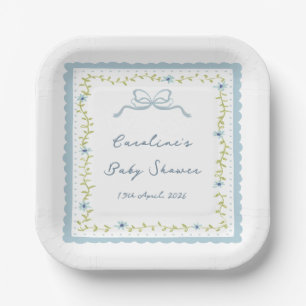 Platos de papel para baby shower floral grandmille